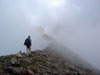 Alan begins the descent down Challenger's long west ridge....