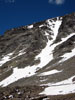 View of Skywalker Couloir from the standard trail up South Arapaho Peak....