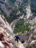 Me on the second pitch of Icarus with Eldorado Canyon spreading out behind....