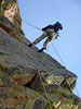 Me rappelling off the summit of the First Flatiron....